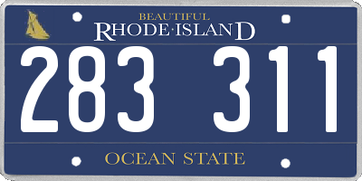 RI license plate 283311