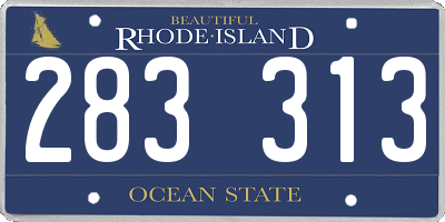 RI license plate 283313