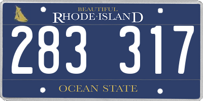 RI license plate 283317