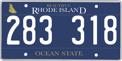 RI license plate 283318