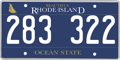 RI license plate 283322