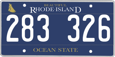 RI license plate 283326