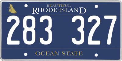 RI license plate 283327