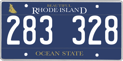 RI license plate 283328