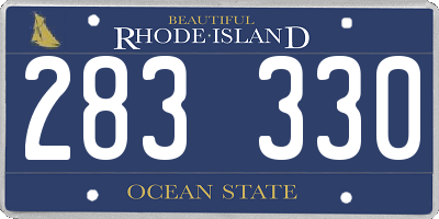 RI license plate 283330