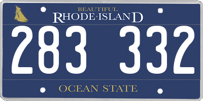 RI license plate 283332