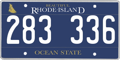 RI license plate 283336