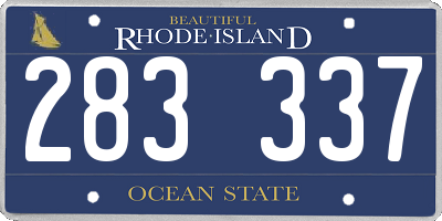 RI license plate 283337