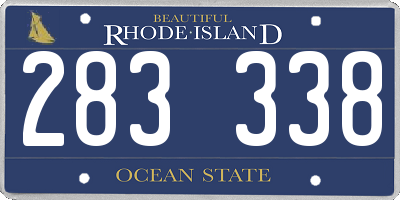 RI license plate 283338