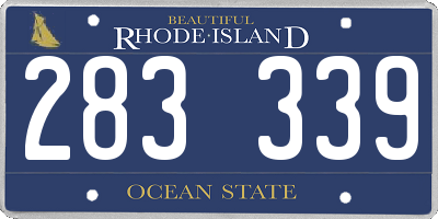 RI license plate 283339