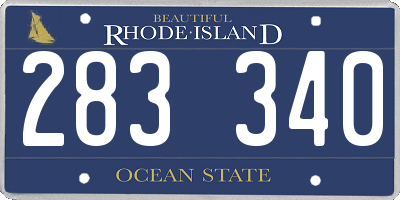 RI license plate 283340
