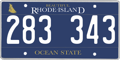 RI license plate 283343