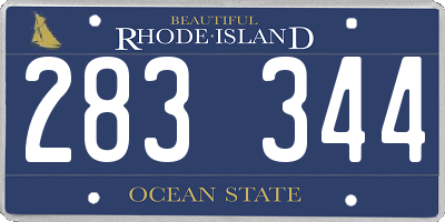 RI license plate 283344