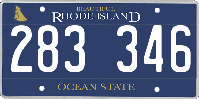 RI license plate 283346
