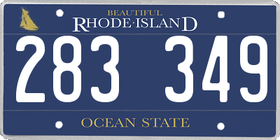 RI license plate 283349