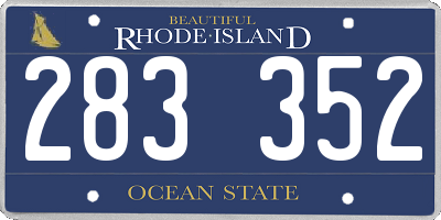 RI license plate 283352