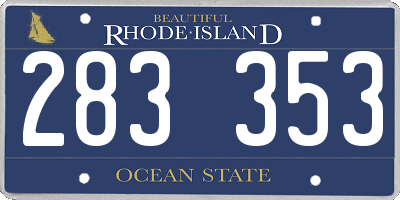RI license plate 283353