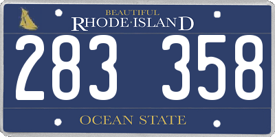 RI license plate 283358