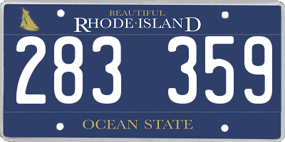 RI license plate 283359