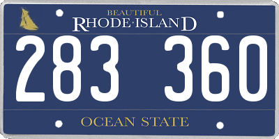 RI license plate 283360