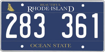 RI license plate 283361