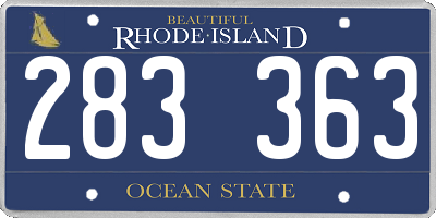 RI license plate 283363