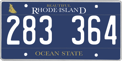 RI license plate 283364