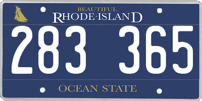 RI license plate 283365
