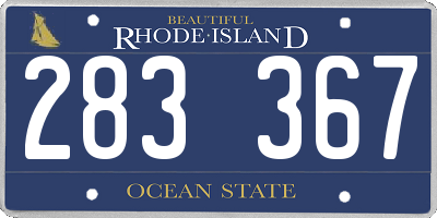 RI license plate 283367