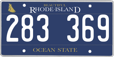 RI license plate 283369