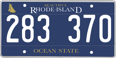 RI license plate 283370