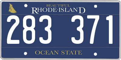 RI license plate 283371