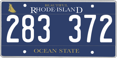 RI license plate 283372