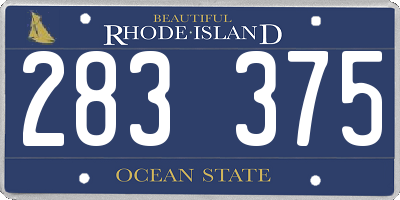 RI license plate 283375