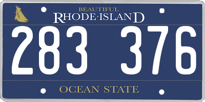 RI license plate 283376