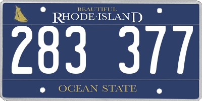 RI license plate 283377