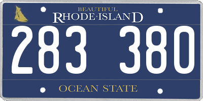 RI license plate 283380