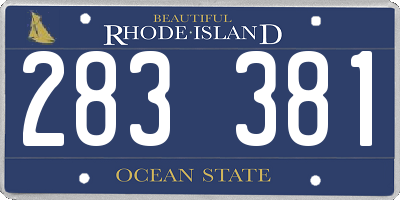 RI license plate 283381