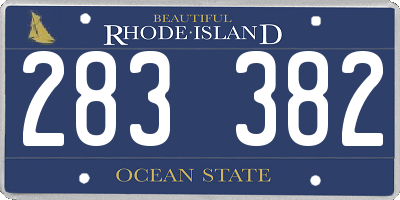 RI license plate 283382