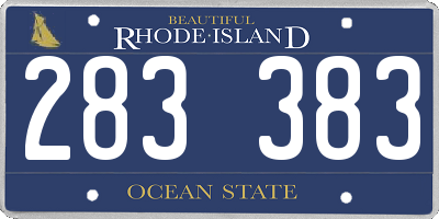 RI license plate 283383