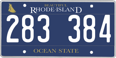 RI license plate 283384