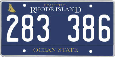 RI license plate 283386