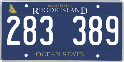 RI license plate 283389