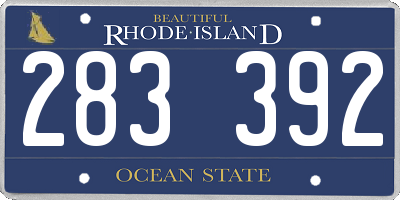 RI license plate 283392