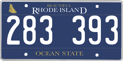 RI license plate 283393