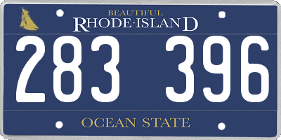 RI license plate 283396
