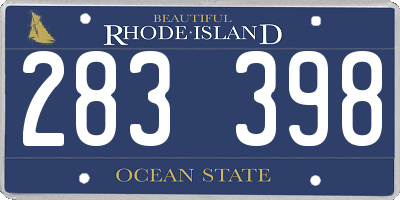 RI license plate 283398