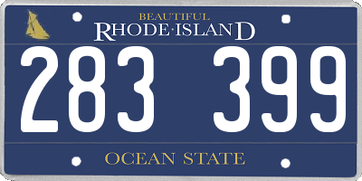 RI license plate 283399