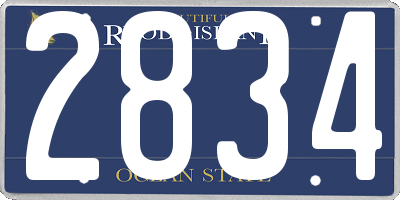 RI license plate 2834