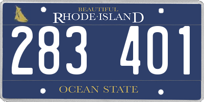 RI license plate 283401